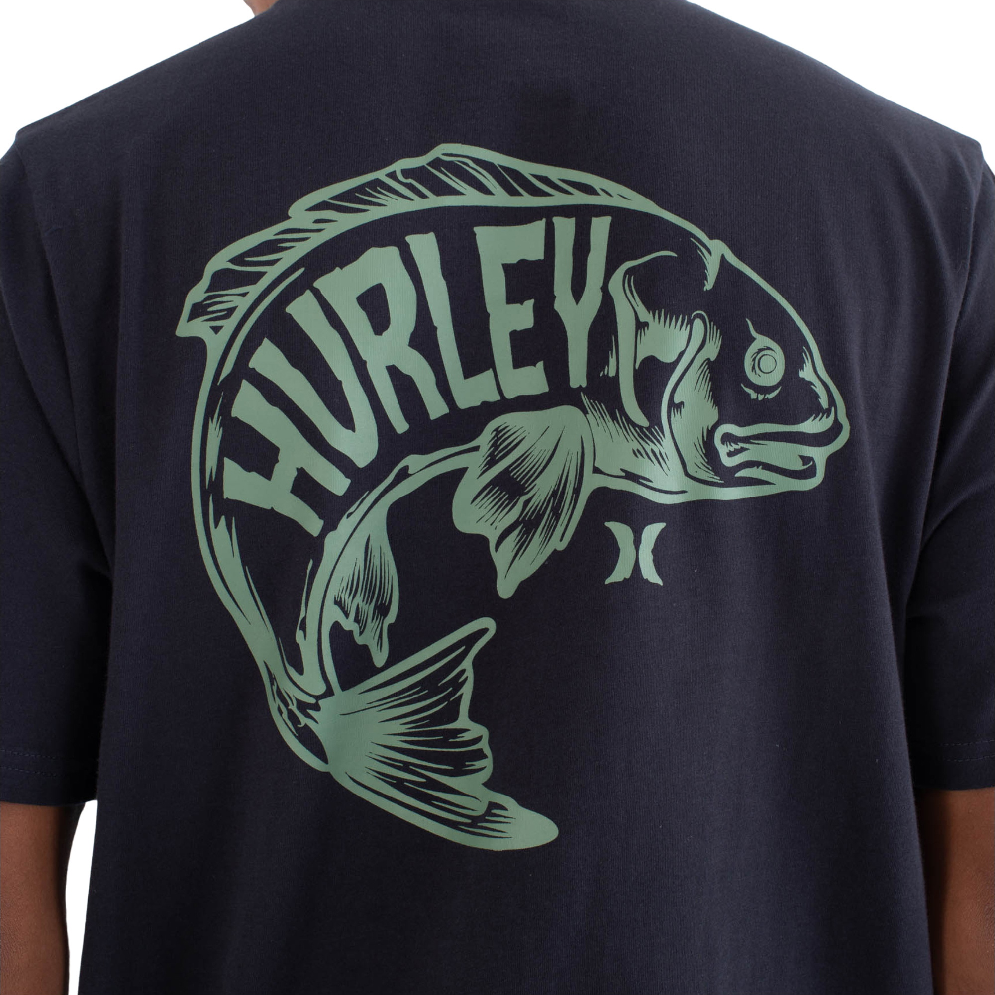 2026 Hurley Männer Druckpresse Serrot Kurzarm T-Shirt MTSEUED0031 - Obsidian